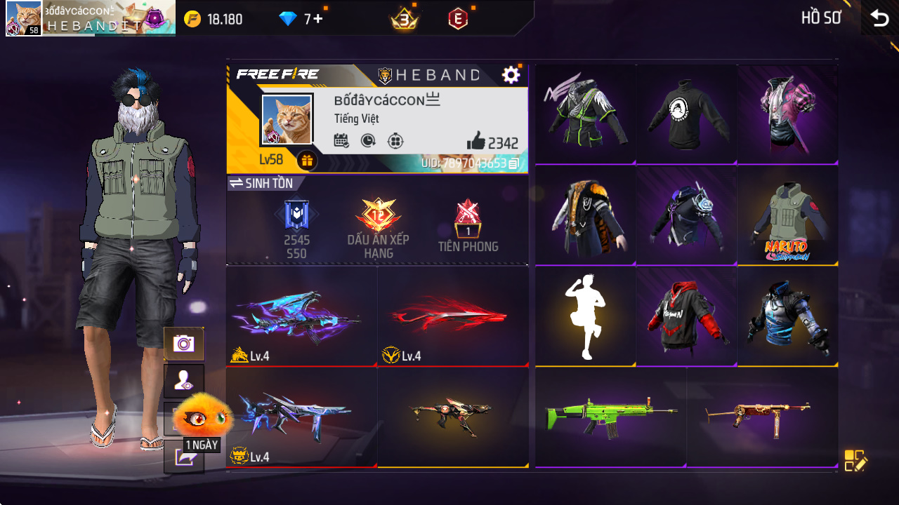 Bán acc Siêu Sale Acc Free Fire